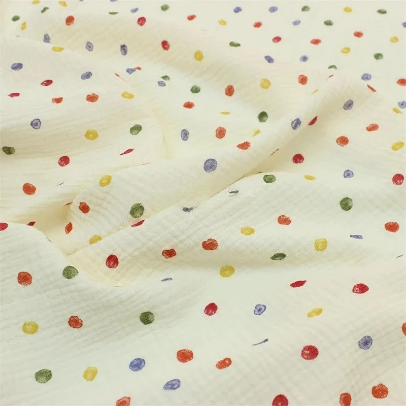 Baby Clothing Patterns - 135x50cm 多用途ダブルガーゼ生地、クラシックな水玉模様、ベビー服生地、家の装飾用縫製生地