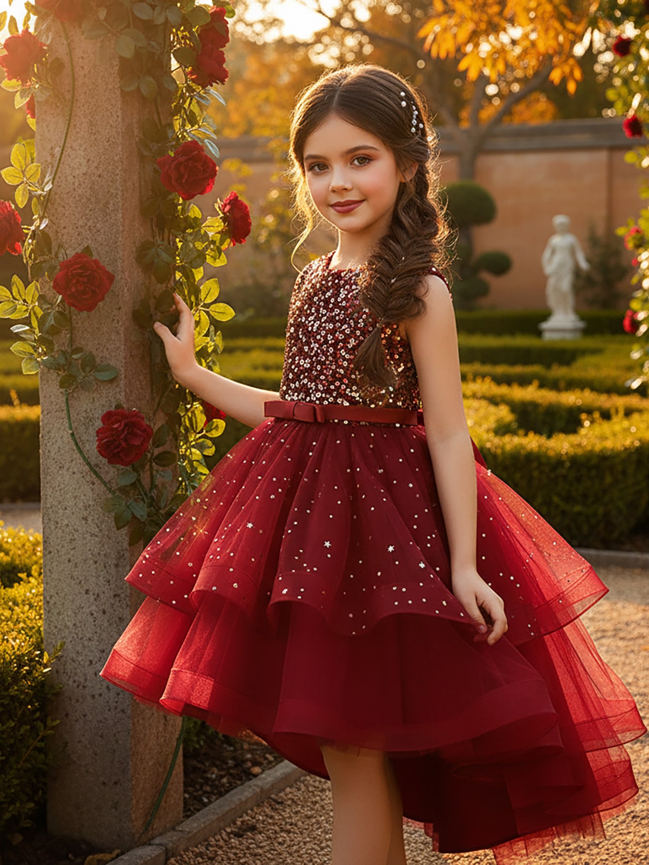 Baby Clothing Girls - 女の赤ちゃんプリンセス花柄スパンコールドレスオフショルダー幼児子供チュール Vestido パーティー結婚式ページェントベビー服 3-12Y