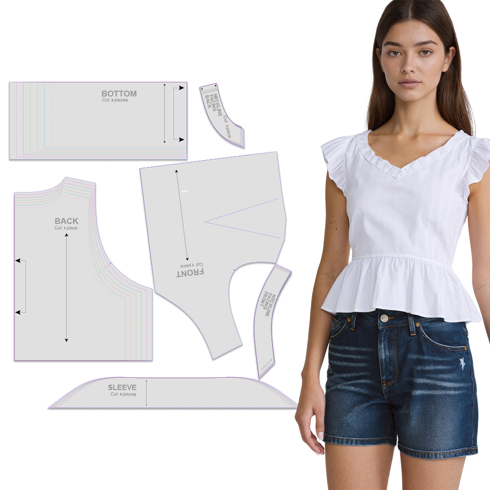 Baby Clothing Patterns - 7サイズ（XS-XXXL）の女性用トップスの縫製パターン、女性用衣類の初心者向け縫製キット