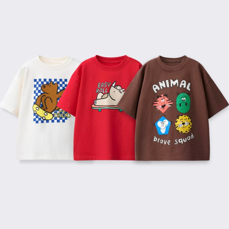 Baby Clothing Boy - プリント漫画 Tシャツ子供服夏の衣装シンプルなファッション女の赤ちゃんと男の子半袖 Tシャツトップス子供 Tシャツ