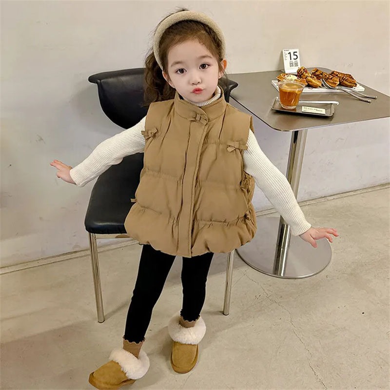 Baby Clothing Designer - 女の子用厚手冬用ベスト 2025年新スタイル 暖かい子供用アウター 可愛いベビー女の子用コージーベスト 秋冬服デザイン