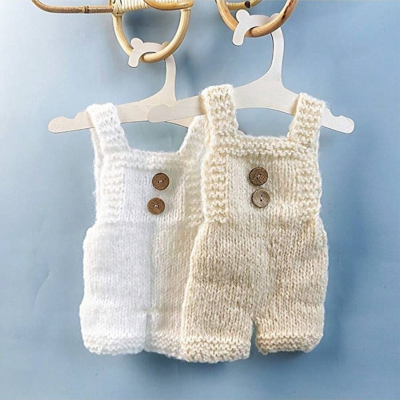 Baby Clothing Boy - 新生児写真撮影小道具ソフトモヘアニットロンパースショーツセット赤ちゃん男の子女の子写真撮影衣装スタジオ幼児服ギフト