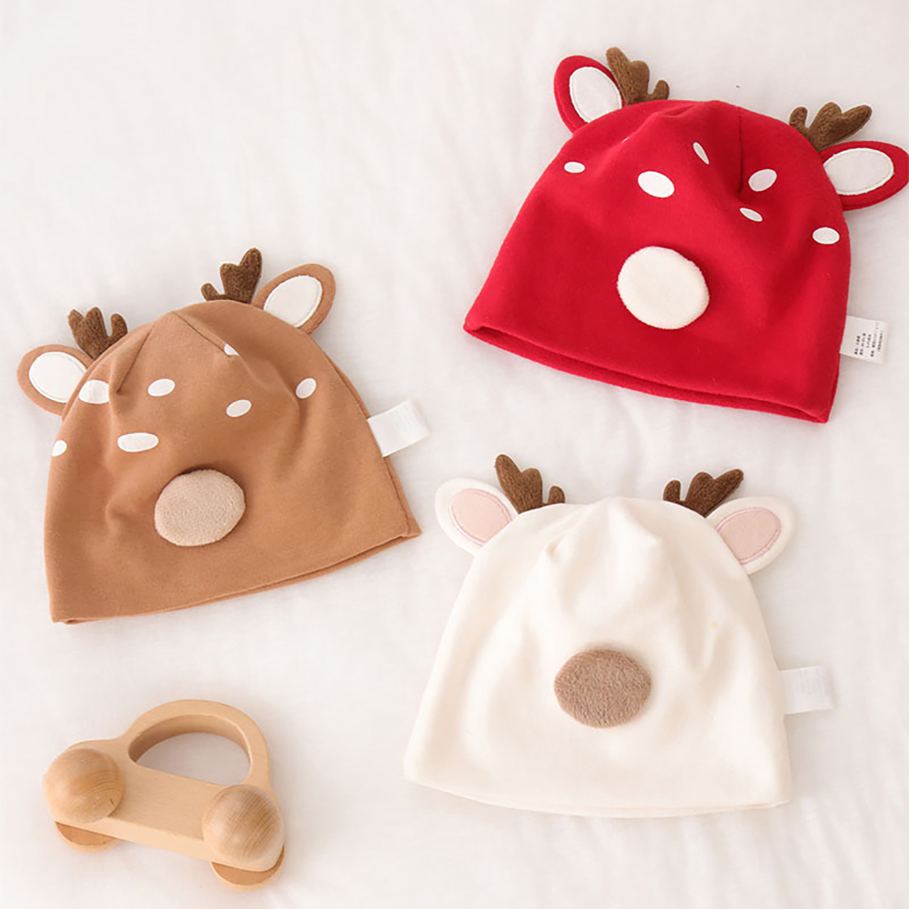 Baby Hat Beanie - かわいい小さな鹿の赤ちゃん胎児帽子ソフトコットン新生児ビーニー春秋暖かい子供プルオーバーキャップ 0-3Month 幼児クリスマス帽子