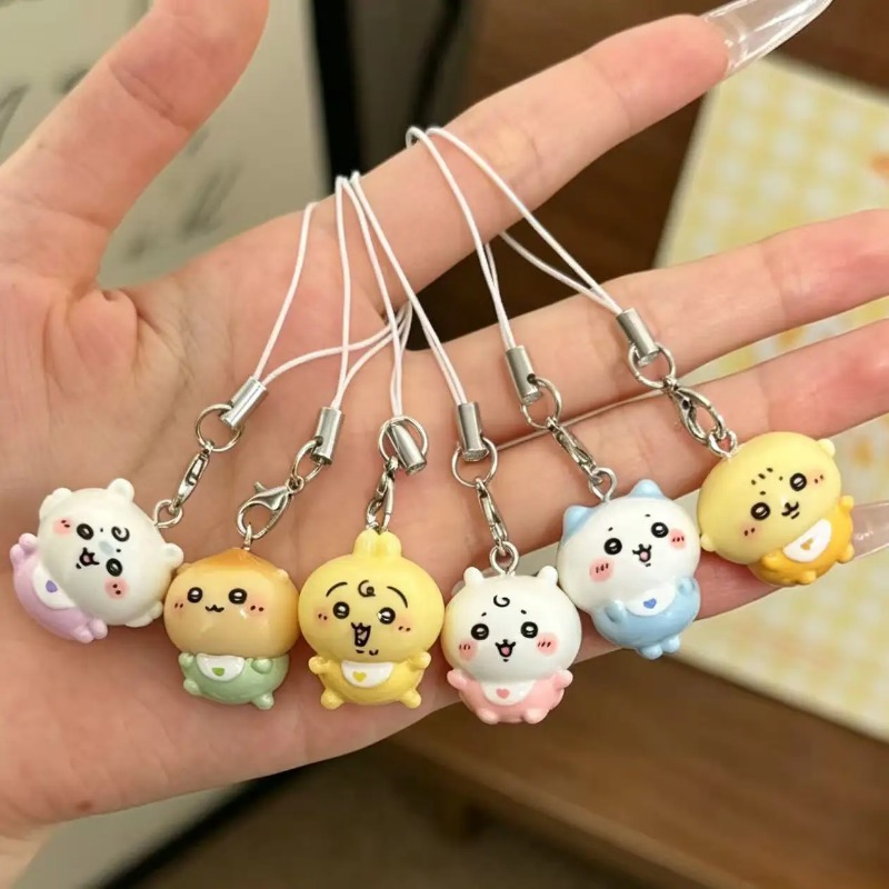 Baby Clothing Girls - かわいい小さな樹脂製ペンダント、キュートなベビー服を着たうさぎハチワレ、携帯電話用ストラップ、ミニキーホルダー、小さなバッグチャーム、女の子や学生へのギフト