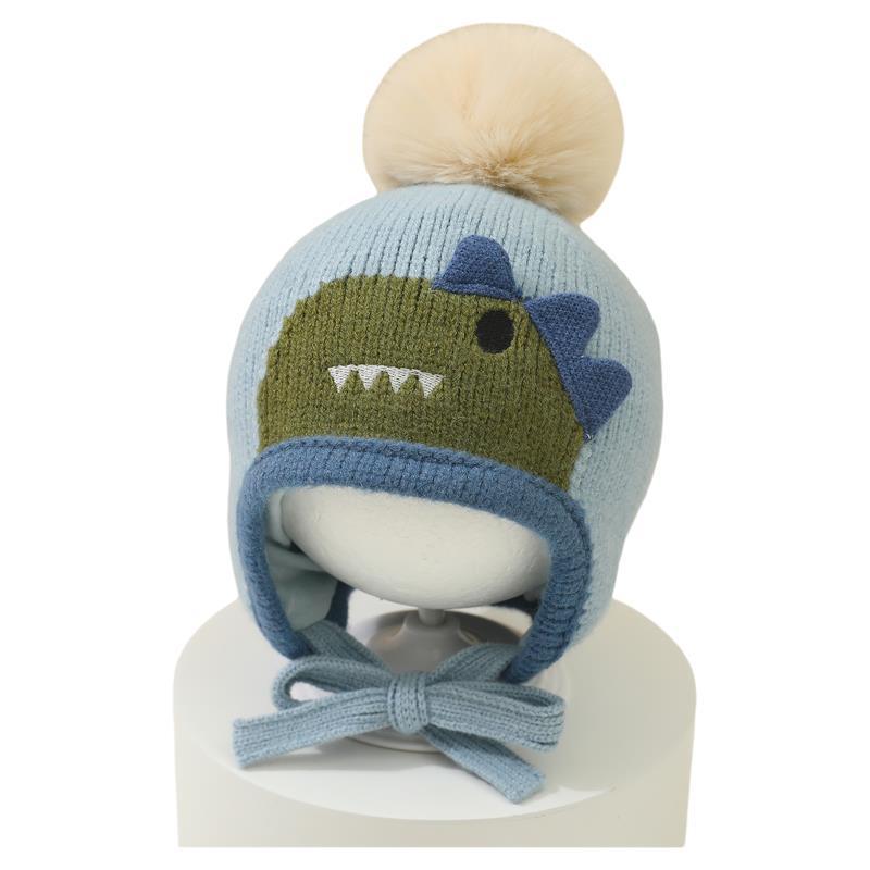Baby Hat Beanie - かわいい漫画の動物ポンポン帽子ベビー耳保護冬暖かい幼児ニットキャップビーニー 6-36Month キッズウールかぎ針編みボンネット