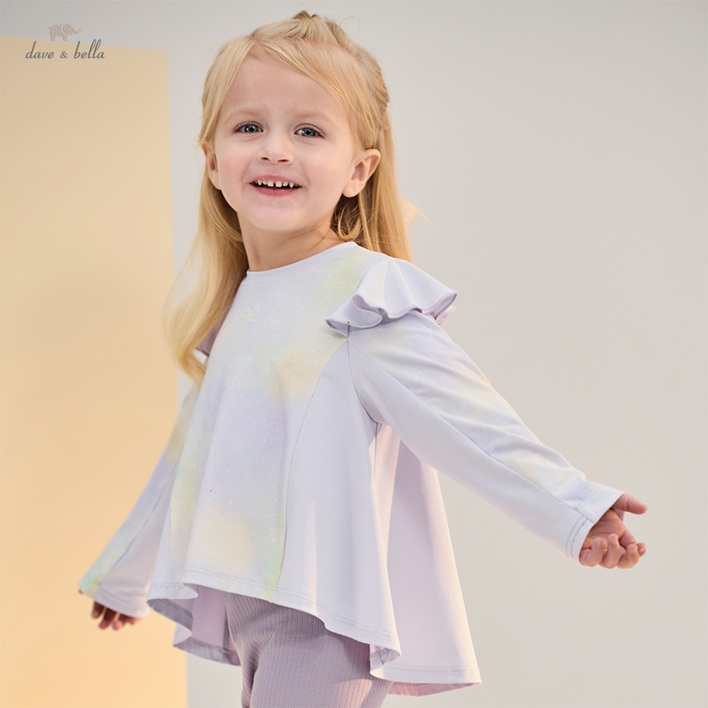 Baby Clothing Girls - デイブベラ子供長袖 Tシャツ女の子服春秋ベビー甘い通気性プルオーバーソフトボトミングトップ DB1260669