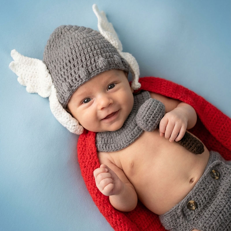 Baby Clothing Boy - 新生児写真撮影小道具トールベビーコスチュームアベンジャーズスーパーヒーローキャラクターコスプレ衣装幼児男の子写真撮影服セット