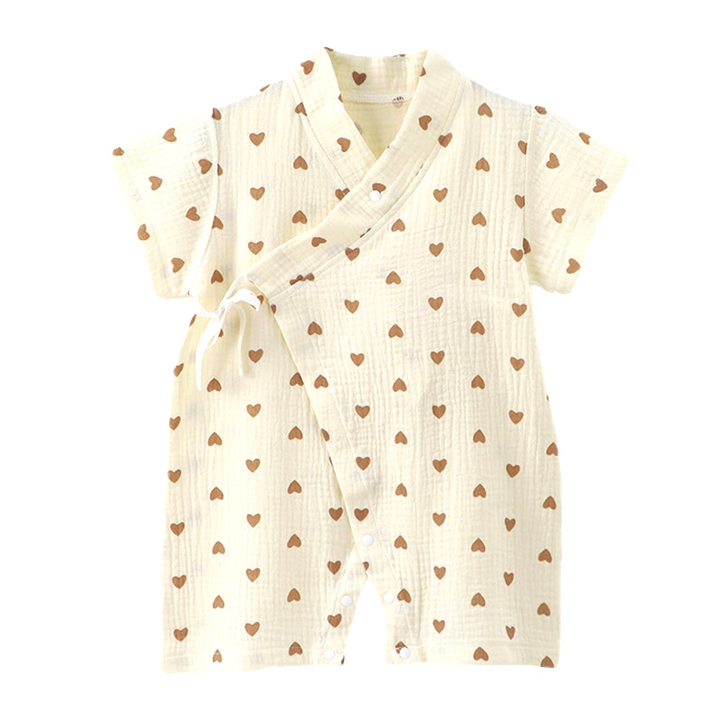 ベビー夏ジャンプスーツ新生児モスリンコットンソフト半袖ロンパ - Baby Clothing Online のレビューと価格