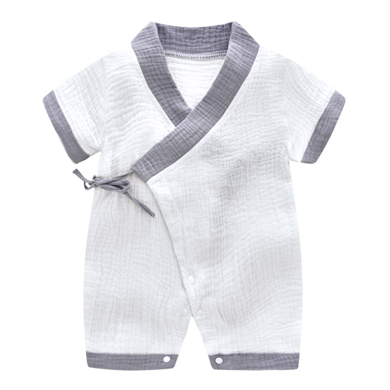 ベビー夏ジャンプスーツ新生児モスリンコットンソフト半袖ロンパ - Baby Clothing Online のレビューと価格