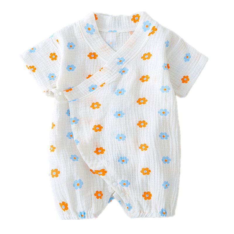 ベビー夏ジャンプスーツ新生児モスリンコットンソフト半袖ロンパ - Baby Clothing Online のレビューと価格
