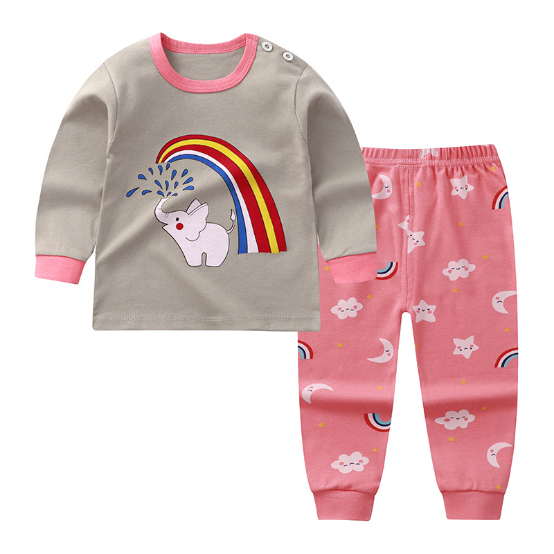 ベビーキッズホームロングジョンズ服セット女の子男の子服衣装純 - Baby Clothing Patterns のレビューと価格