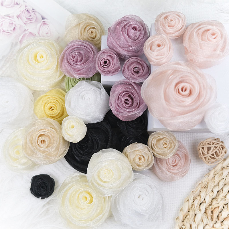 3-4.5cm オーガンザ スノーローズ ヘッドドレス ヘア - Baby Clothing Designer のレビューと価格