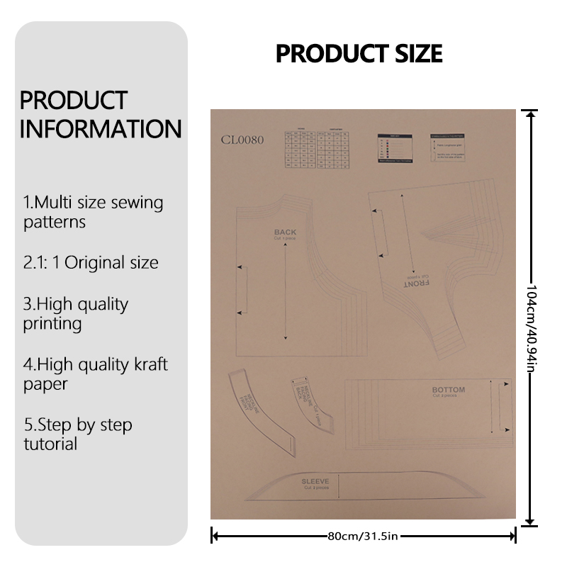 7サイズ（XS-XXXL）の女性用トップスの縫製パターン、女 - Baby Clothing Patterns のレビューと価格