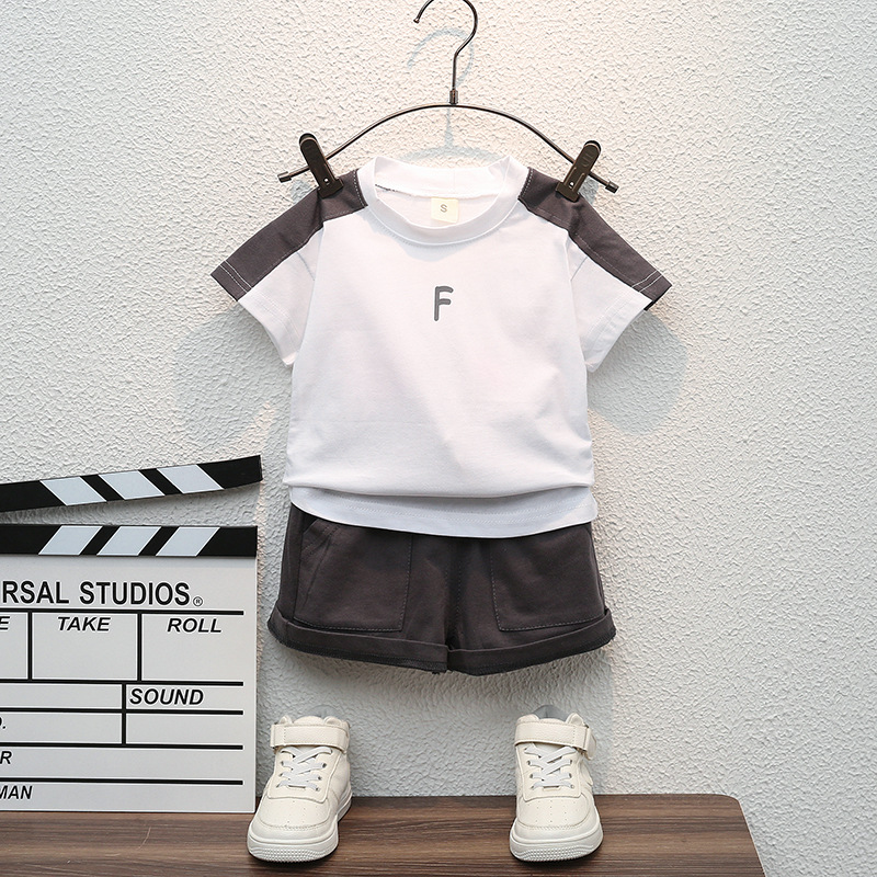 新しい夏の赤ちゃん男の子服セットファッション綿レタープリント - Baby Clothing Patterns のレビューと価格