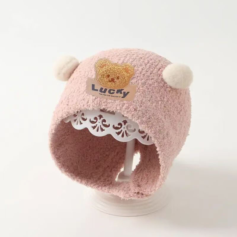 かわいいクマの赤ちゃん耳保護キャップ冬暖かいぬいぐるみ厚みの - Baby Hat Beanie のレビューと価格