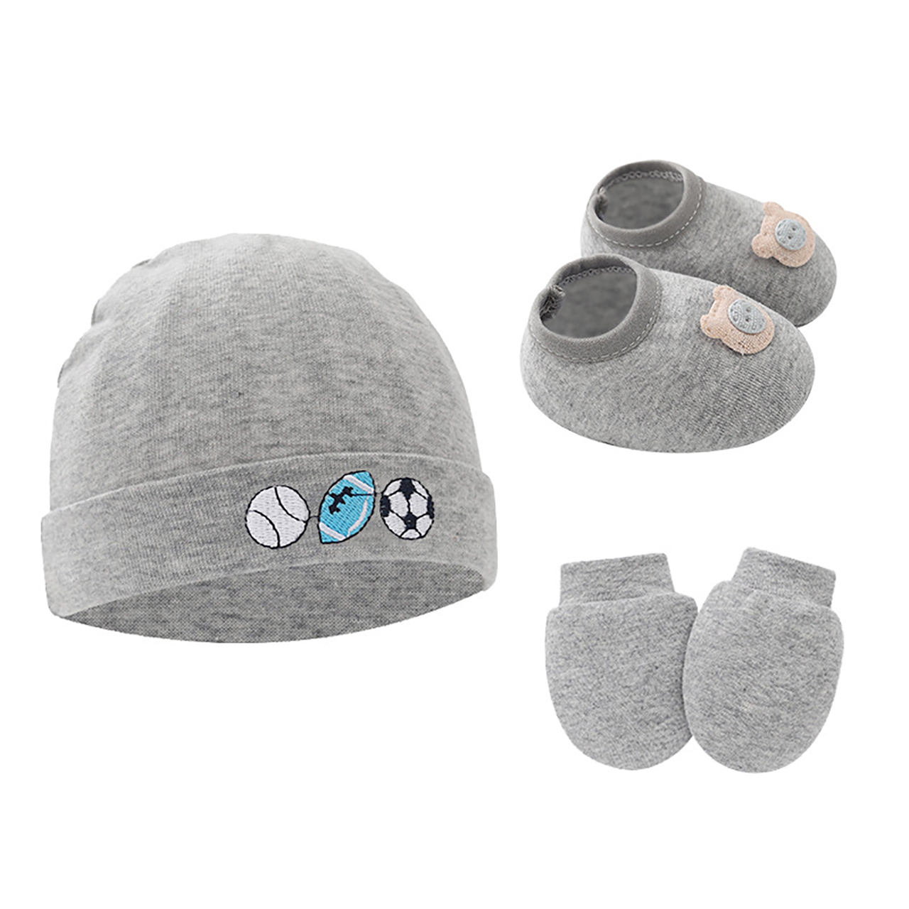 3 個ベビー帽子手袋靴セットギフト春秋新生児ニットビーニー傷 - Baby Hat Beanie のレビューと価格