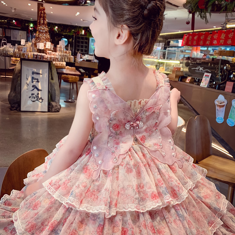 夏キッズガール多層フリルドレス蝶付きベビープリンセスティアー - Baby Clothing Girls のレビューと価格