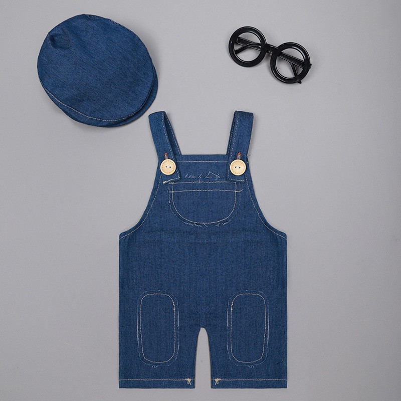 ❤️ 新生児写真撮影服デニムオーバーオールスタジオベビーボー - Baby Clothing Boy のレビューと価格