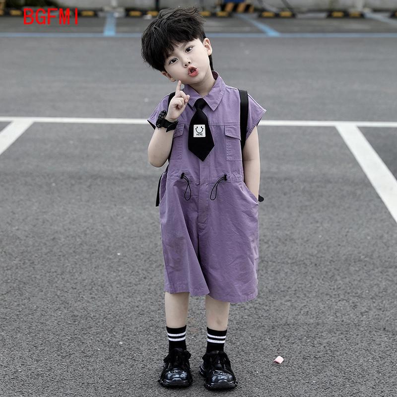 キッズサマーショーツオーバーオールカプリボーイズパープルパン - Baby Clothing Boy のレビューと価格