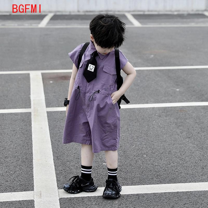 キッズサマーショーツオーバーオールカプリボーイズパープルパン - Baby Clothing Boy のレビューと価格