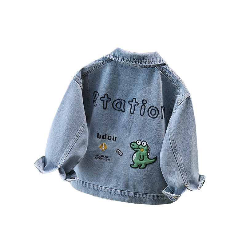 かわいいスタイルベビー子供デニムジャケット恐竜子供のための少 - Baby Clothing Girls のレビューと価格