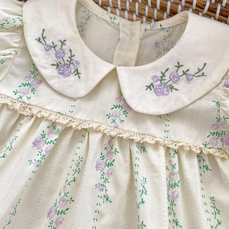 女の赤ちゃんのための綿の刺繍入りジャンプスーツ,新生児ロンパ - Baby Clothing Online のレビューと価格