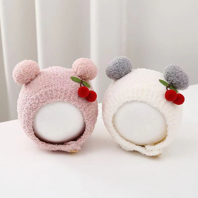 冬暖かいベビービーニーかわいいチェリープルオーバーキャップ耳 - Baby Hat Beanie のレビューと価格