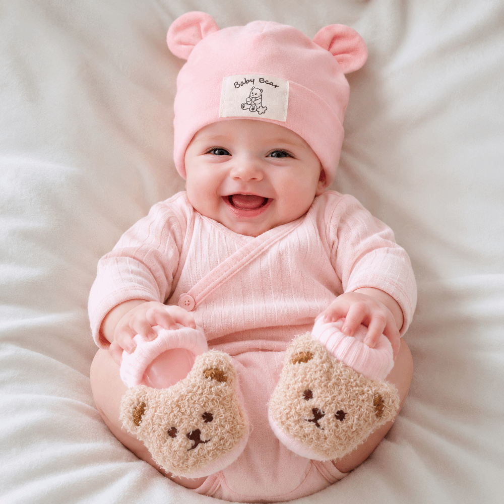 2 ピース/セットかわいい綿ベビー帽子靴下セットソフト暖かい - Baby Hat Beanie のレビューと価格