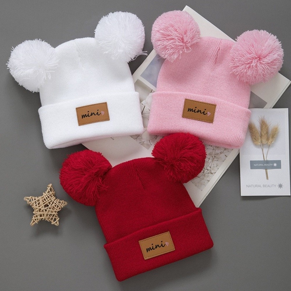 ダブルボール 0-3 歳の幼児ニットビーニー防風通気性ベビー - Baby Hat Beanie のレビューと価格