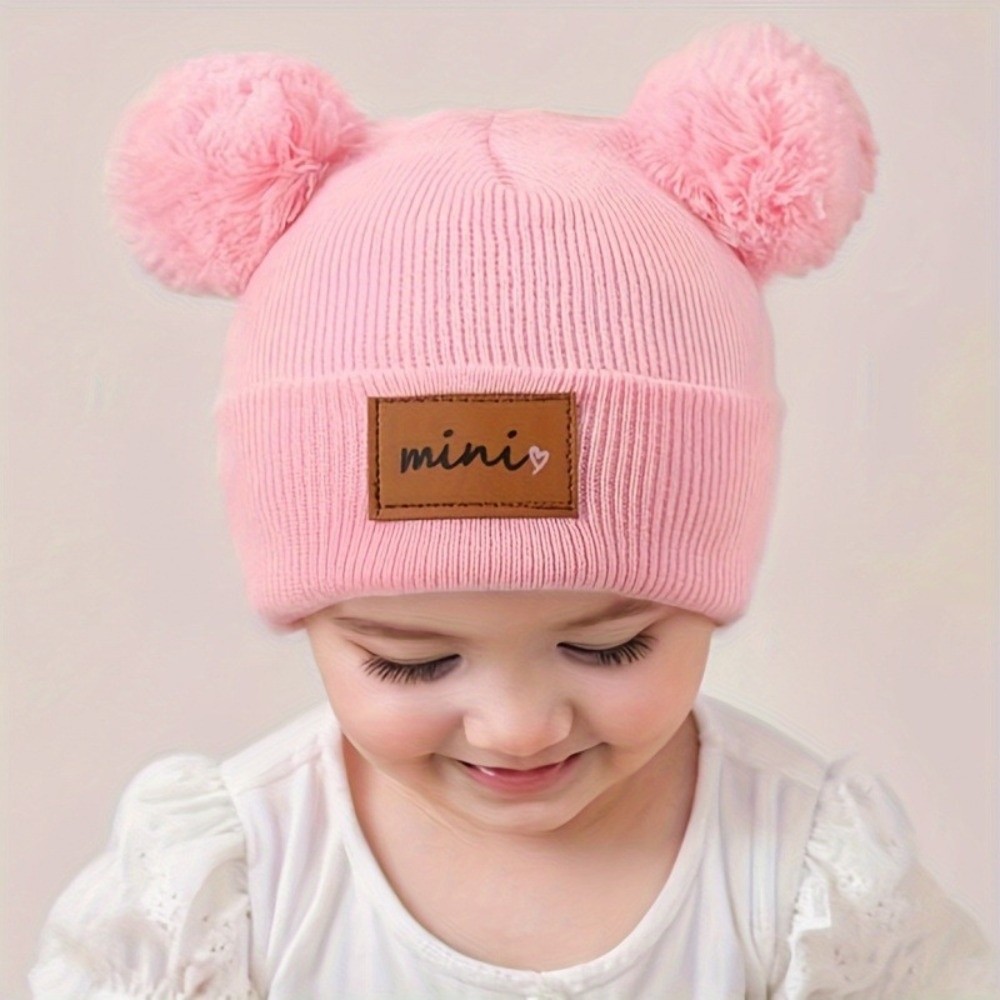 ダブルボール 0-3 歳の幼児ニットビーニー防風通気性ベビー - Baby Hat Beanie のレビューと価格