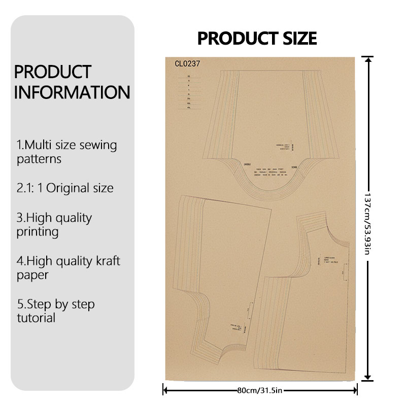 女性用リネンブラウスの縫製パターン（8サイズ：XS-4XL） - Baby Clothing Patterns のレビューと価格