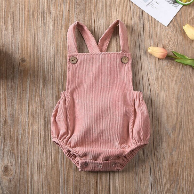 赤ちゃんのためのかわいいコーデュロイスクエアネックロッパー、 - Baby Clothing Online のレビューと価格