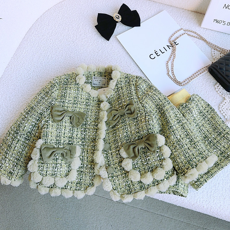女の子のツイードコートとショーツセット、子供の柔らかい暖かい - Baby Clothing Designer のレビューと価格